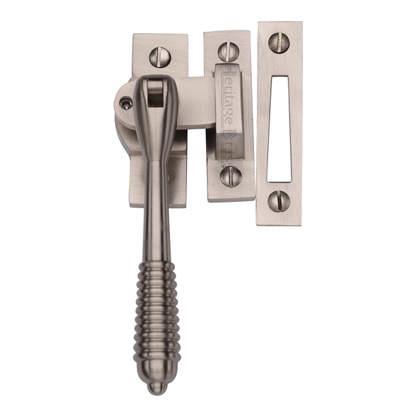 V894L MP/HP-SN  Satin Nickel  Heritage Brass Locking Reeded Casement Fastener